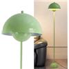 Alpinaluz Lampada da Terra in Metallo con Paralume Bombato - Design Retro Nordico - Luce Indiretta Verso il Basso - E27 - Interruttore a Pedale - Per Salotto e Interni (Verde)