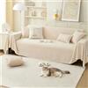 VanderHOME Copridivano per Antiscivolo Salvadivano Copridivani elasticizzati Decorativo Universale Tutte le stagioni Tessuta Divano Protector Slipcovers per Divano 180 * 260cm-Beige