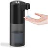 FFZZKJ Dispenser di sapone automatico con sensore a infrarossi erogatore di sapone elettrico IPX5 impermeabile senza contatto per cucina/bagno/scuola/ospedale, USB C ricaricabile, nero opaco