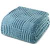 Whale Flotilla Coperta Pile, Coperta Morbida e Calda per Divano e Letto Singolo, Matrimoniale, con Motivo Jacquard Decorativo per Tutte le Stagioni, 220 x 240 cm, blu ardesia