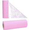 AmaCasa Runner da tavola rosa (17,5 cm x 25 m), nastro in tessuto non tessuto di alta qualità per eleganti decorazioni da tavola per matrimoni, compleanni e occasioni speciali