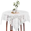 AOZUO Tovaglia quadrata in pizzo 90 x 90 cm, tovaglia decorativa francese in pizzo con motivo floreale, piccola tovaglia per sala da pranzo, cucina e campeggio, bianco (A)
