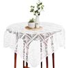 AOZUO Tovaglia quadrata in pizzo 90 x 90 cm, tovaglia decorativa francese in pizzo con motivo floreale, piccola tovaglia per sala da pranzo, cucina e campeggio, colore: bianco (B)