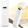 Glocusent luce per libri ricaricabile USB, luce LED portatile con clip, 3 colori ambra e 5 luminosità regolabili, compatta e di lunga durata, regalo per gli amanti dei libri (Bianco-Pro)