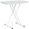 Outsunny Tavolino da Giardino Pieghevole con Altezza Regolabile, Tavolino da Caffè in Metallo e HDPE per Terrazza e Balcone, Bianco