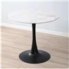 Generic Tavolo da pranzo moderno in marmo da 80 cm, rotondo, con base in metallo, mobili a 4 posti, per cucina, sala da pranzo e soggiorno, elegante tavolino da caffè (dimensioni: 80 cm, colore: bianco)