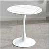 Generic Tavolo da pranzo moderno in marmo, 80 cm, rotondo, con base in metallo, 4 posti, per cucina, sala da pranzo, soggiorno, elegante tavolino da caffè