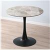 Generic Tavolo da pranzo moderno in marmo con base in metallo, 80 cm, tavolo rotondo da cucina per 4 posti, mobili eleganti per cucina, sala da pranzo, soggiorno, tavolino da caffè contemporaneo