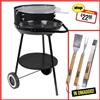 BBQ Barbecue tondo con supporto a 3 gambe BBQ + OMAGGIO Set 3 Utensili