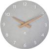 ALBA Orologio da parete HorMilena - D 30 cm - grigio chiaro / legno - Alba