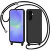 AOMYKE Cover per Samsung Galaxy A36 5G con Cordino, Custodia con Laccio Collana Tracolla Collo Liquido Silicone Antiurto TPU Antiurto AntiGraffio Case - Nero