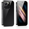 Rainbuvvy Mini smartphone 4G LTE, schermo da 3,0'' 3GB RAM 64GB ROM Quad Core 2000mAh Android 9.0 sbloccato Tiny Phone/GPS/WiFi/Dual SIM/Camera/BT/Hotspot/OTG Pocket Cellphone (Nero, 2GB+16GB)