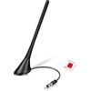 Eightwood AM/FM Antenna Auto con Amplificatore Antenna per Auto Amplificata sul Tetto 17.5cm Antenna Radio Auto Ampli con Adattatore DIN cavo 15cm