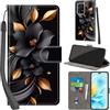 PHINIENLAND Cover per Honor 200 Lite custodia portafoglio Fiori | 3 scomparti carte, 1 tasca banconote, Chiusura magnetica, Supporto, Pelle PU flip cover per Honor 200 Lite
