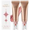 Crsetmyth Illuminante Liquido Blush 2PCS - Luci Vibranti E Colore Naturale per Un Effetto Brillante, Facile Da Applicare, Set Completo per Contouring E Makeup (Rosa Rosso)