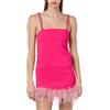 Pinko Trebbiano Abito Crepe Stretch con Piume, Vestito da Festa Donna, N17_Pink Pinko, 38