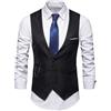 YMING Gilet Da Uomo Formale Solid Colour Comfort Gilet Casual V Neck Vest Suits Nero M