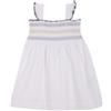 Gocco Vestido Blanco con Elasticos E En Contra Vestito, Bianco, 7-8 Anni Bambina