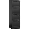 HOMCOM Cassettiera Portadocumenti a 4 Cassetti con Binario Regolabile e 2 Serrature, in Legno, 40x40x131 cm, Nero