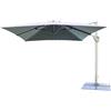 Cosma Ombrellone da giardino 3x3 con telo in poliestere Grigio palo Bianco antivento mod. Darwin