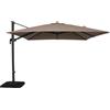 Cosma Ombrellone da giardino 3x3 con telo in poliestere Taupe palo Nero antivento mod. Nettuno