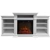 Divina Fire Camino elettrico caminetto da terra BIDEN in legno Bianco L179 x P48 x H85