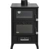 Divina Fire Stufa A Legna Con Forno Marika Nera 22 Kw L50,5xp58,5xh91,5