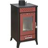 Divina Fire Stufa A Legna Olga Rossa potenza 15 Kw L45,5xp48,5xh91
