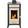 Divina Fire Stufa A Legna Olga Beige potenza 15 Kw L45,5xp48,5xh91