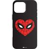 Marvel Custodia per iPhone 16 Pro Max Marvel Spider-Man - Maschera a forma di cuore per San Valentino anni Sessanta