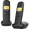 Gigaset A170 Duo - Due Telefoni Portatili, Display Illuminato - Facile da Usare - Installazione Facile, Chiamate Interne, Trasferimento di Chiamata, Nero [Versione Italiana]