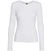VERO MODA Maglia Sottile a Maniche Lunghe Girocollo RIPP Jersey Slim Fit VMROMA, Colore:Bianco-2, Taglia:XL