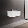 Inda Mobile bagno 80 cm Bianco lucido con 1 cassetto e lavabo in ceramica - Diamante