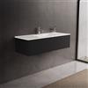 Inda Mobile bagno 120 cm Nero opaco con 1 cassetto e lavabo in ceramica - Diamante