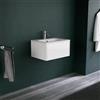 Inda Mobile bagno 60 cm Bianco lucido con 1 cassetto e lavabo opaco - Diamante