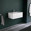 Inda Mobile bagno 80 cm Bianco lucido con 1 cassetto e lavabo opaco - Diamante