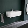 Inda Mobile bagno 100 cm Bianco lucido con 1 cassetto e lavabo opaco - Diamante