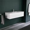 Inda Mobile bagno 120 cm Bianco lucido con 1 cassetto e lavabo opaco - Diamante