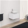 Inda Mobile bagno 60 cm Bianco lucido con 1 cassetto e lavabo in appoggio - Diamante
