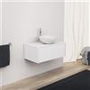 Inda Mobile bagno 80 cm Bianco opaco con 1 cassetto e lavabo in appoggio - Diamante