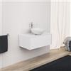 Inda Mobile bagno 80 cm Bianco lucido con 1 cassetto e lavabo in appoggio - Diamante