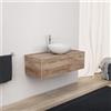 Inda Mobile bagno 100 cm Rovere naturale con 1 cassetto e lavabo in appoggio - Diamante