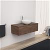 Inda Mobile bagno 100 cm Rovere castano con 1 cassetto e lavabo in appoggio - Diamante