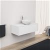 Inda Mobile bagno 100 cm Bianco opaco con 1 cassetto e lavabo in appoggio - Diamante