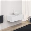 Inda Mobile bagno 100 cm Bianco lucido con 1 cassetto e lavabo in appoggio - Diamante