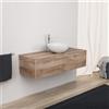 Inda Mobile bagno 120 cm Rovere naturale con 1 cassetto e lavabo in appoggio - Diamante