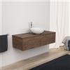Inda Mobile bagno 120 cm Rovere castano con 1 cassetto e lavabo in appoggio - Diamante