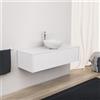 Inda Mobile bagno 120 cm Bianco lucido con 1 cassetto e lavabo in appoggio - Diamante