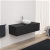 Inda Mobile bagno 120 cm Nero opaco con 1 cassetto e lavabo in appoggio - Diamante