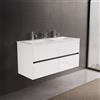 Inda Mobile bagno 120 cm Bianco lucido con 4 cassetti e doppio lavabo in ceramica - Diamante